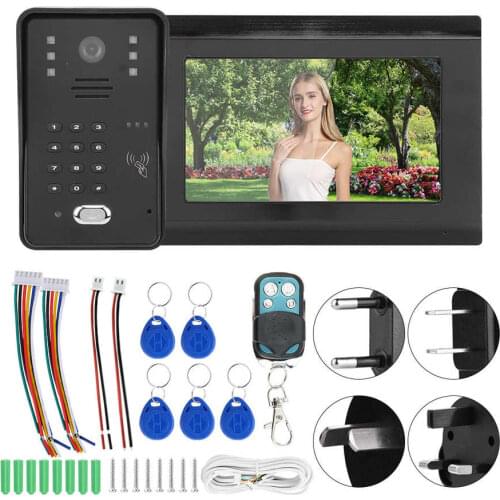 7in Video Doorbell Wired WIFI Remote APP Password Unlock IR Night Vision Intercom Rainproof 100-240V doorbell camera