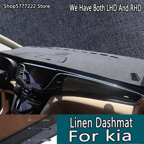 Car styling Linen dashmat dashboard cover for Kia Soul k2 k3 Forte Cerato Cadenza K7 optima Magentis K5 kx3 kx5 kx7 kx1 Sportage