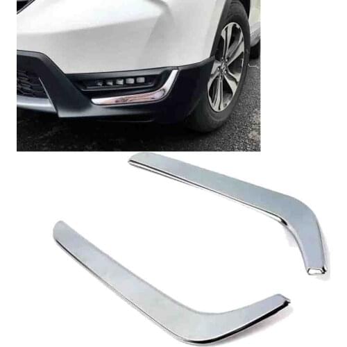 Car Styling Fashion New 2Pcs ABS Chrome Front Fog Lamp Light Eyelid Cover Trim Molding Fit for Honda CRV CR-V 2017