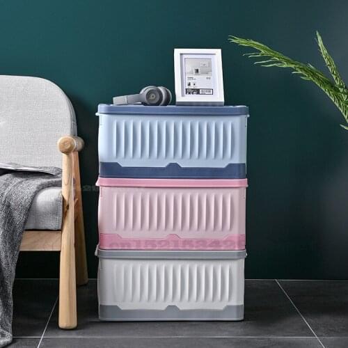 Large Clothing Storage Box Household Foldable Plastic Toy Book Finishing Box Car Storage Bedroom Stackable Bedside Table