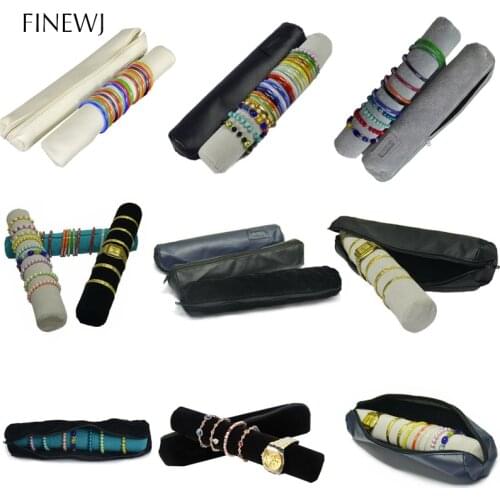 Bracelet Display Holder Bar Gift Bangle Watch Storage Bag Case PU Leather Velvet Portable Travel Organizer Jewelry Zipper Pouch