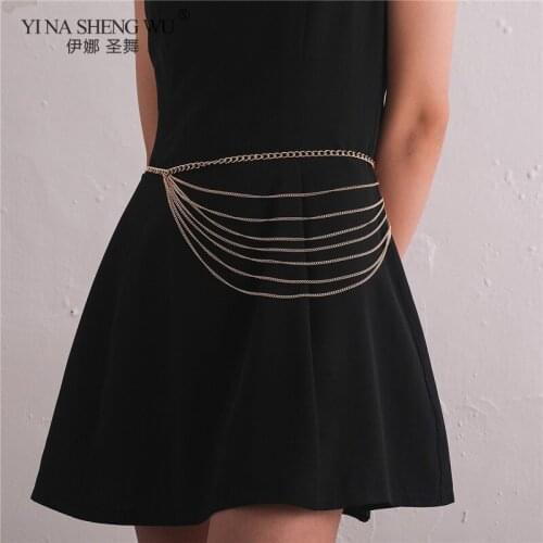 Bohemian Style Belly Dance Chains Inlay Belly Dance Multilayer Gypsy Waist Belt Dress Waist Chain India Body Jewelry Accessory