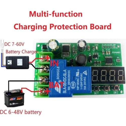 Digital Display dc 12v 24v 36v 48v 60v Lead-acid Lithium lilo Battery Charging Protection Board UPS Car Solar
