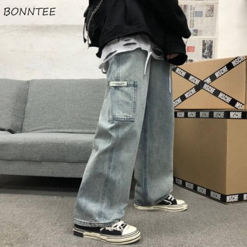 Jeans Women Loose High Waist Female Ulzzang Couple Pocket Design Retro Spring All Match Streetwear Ins Wide Leg Hiphop Basic New