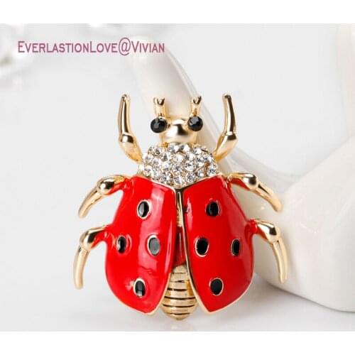 ELLV fashion seven - Star brooch of Ladybug lady and girl beautiful insect jewelry Brooches Clothing Accessories pins for women