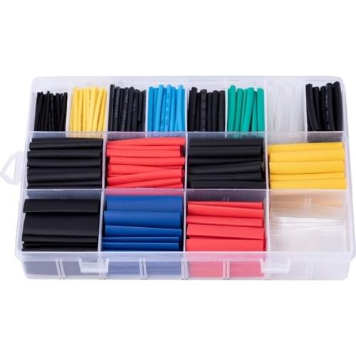 580pcs Insulation Tubes Shrink Wrap Assortment environmental protection flame retardan Tube Heat Shrink Tubing in Storage Box