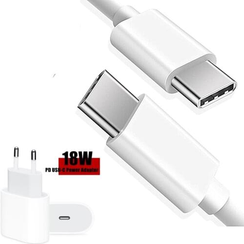 18W PD QC 4.0 3.0 Fast Charging Charger USB C Male To Male Cable For Xiaomi mi9 mi9t Note 8 Pro Redmi iPhone 11 Pro Max MacBook