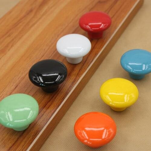 JD Ceramic Cabinet Knob Colorfull Children Handles for Furniture Drawer Knobs Cupboard Pulls