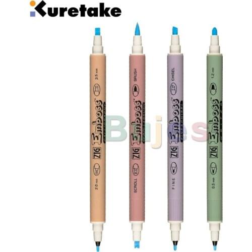 Kuretake Zig Emboss Twin Tip ,Embossing easily creates dimension and surface texture,Waterbased Ink,Available in 4 sizes