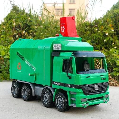 1:22 Scale Sanitation Car Garbage Truck Toy Boy Simulation Inertia Engineering Diecast Cleaning Children Toy Vehicles Model Gift