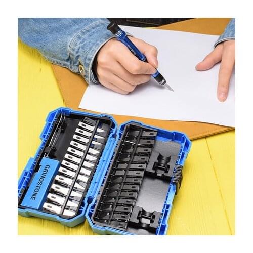 14/29 Piece Set Metal Scalpel Knife Blade Anti-slip Knife Carving Craft Knife Repair Hand Tool Blade Rubber Carving Exercise