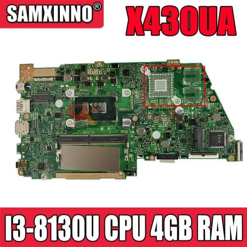 NEW！！For ASUS X430U X430UB X430UN X430UA notebook motherboard mainboard with I3-8130U CPU 4GB RAM GM X430UA laptop motherboard