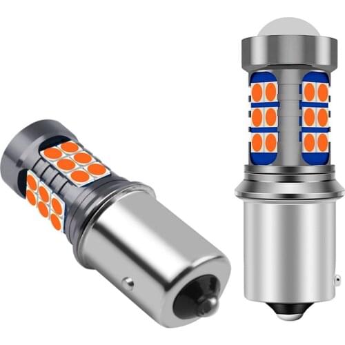 2PCS New 1156PY 7507 PY21W BAU15S Super Bright 3030 LED Bulbs Car Rear Direction Indicator Lamps Auto Front Turn Signals Lights