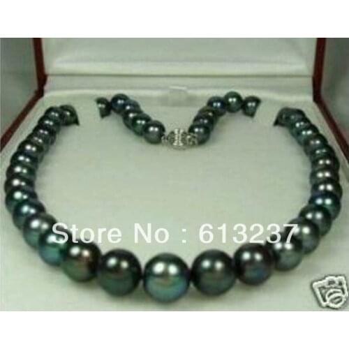 New Fashion Style diy 8-9mm Natural Black Tahitian Pearl Necklace 18" AAA pearl jewelry making YE2066