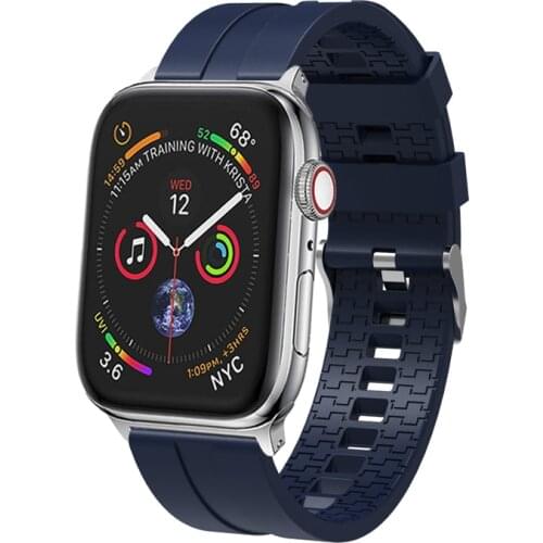 Watch accessories for apple watch 5/4/3/2/1 band 44mm 40mm 42mm 38mm iwatch pulseira sport silicone strap metal connector