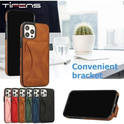 Luxury Leather Cards Protective Case For iPhone 12 Mini 11 Pro X XS Max XR 7 8 Plus SE 2020 Shockproof Holder Stand Phone Cover