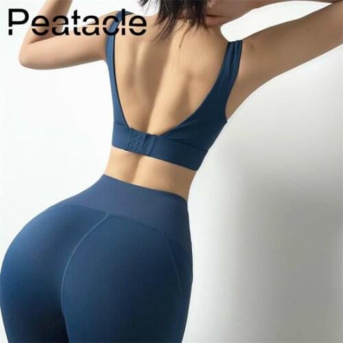 Peatacle Sports Underwear Womens High Impact Shockproof Gather Stereotype Fitness Running Beauty Back Yoga Bra Summer