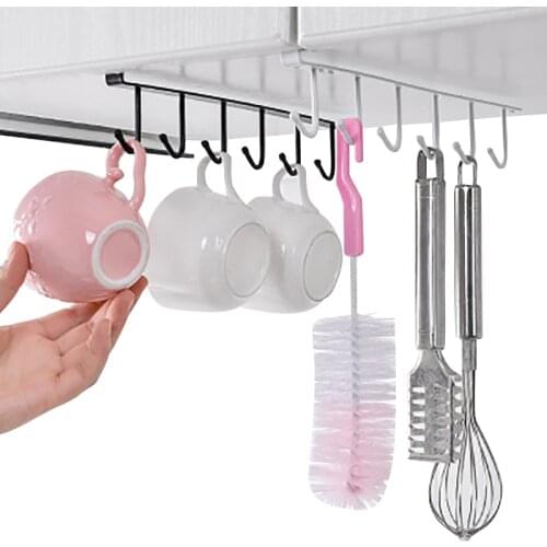 Kitchen Tools Storage Rack Closet Scarf Hanging Hook Cups Holder Wardrobe Clothes Tie Organize Rack