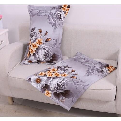 Creative Flowers Print Velvet Fabric Pillowcase Home Decor Sofa Nap Pillow Cover Fashion Single Cushion Cover