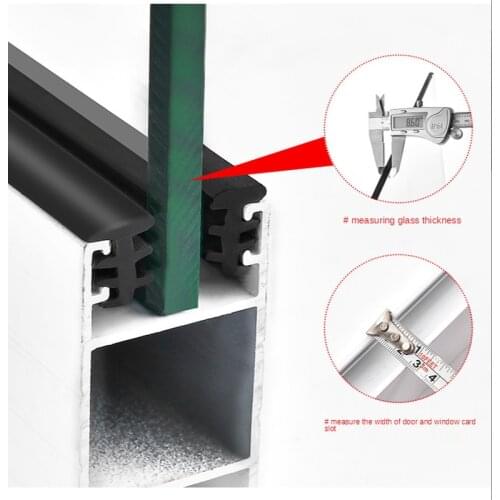 3M/5M High flexibility PVC Seal Strip Vintage aluminum window card slot glass door soundproof windproof moisture proof fixed