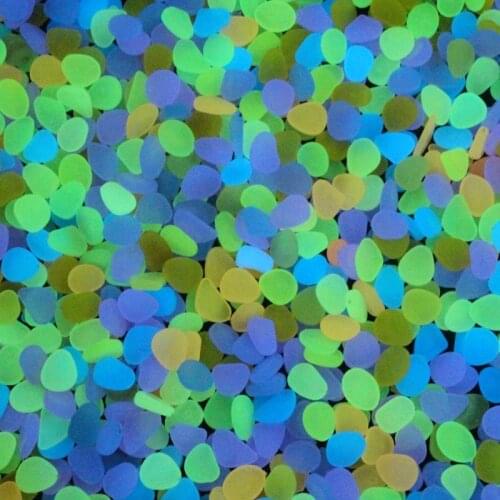 100Pcs Glow in the Dark Pebbles Artificial Stone Walkway Aquarium Fish Tank Decor