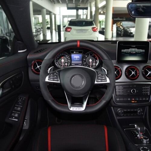 2x Compatible with Mercedes-A200 C200 C260 W205 W213 Steering Wheel Modified Chrome-Bright Strip Car Sticker Accessories