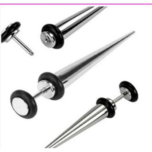 2PCS New Arrival Fake Ear Expansion Fashion Stud Earrings Spiral Ear Stretcher Expander Body Piercing Jewelry Christmas Gifts