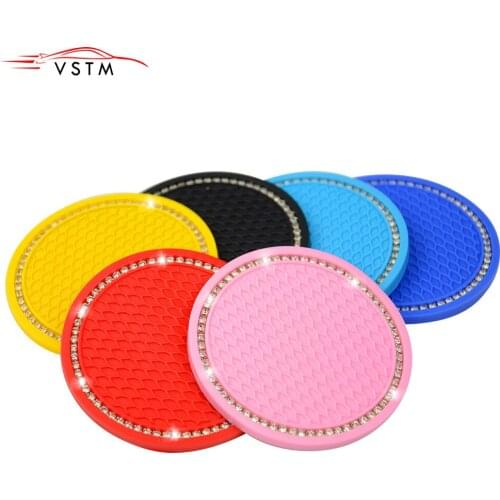 2pcs Car Coaster Water Cup Bottle Holder Anti-slip Pad Mat Silica Gel For Interior Decoration Car Styling Accessories