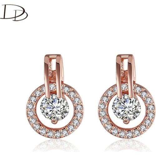 2019 womens earring Small Circle Rose Gold Color aretes womens earrings aros pendientes mujer moda for women E166