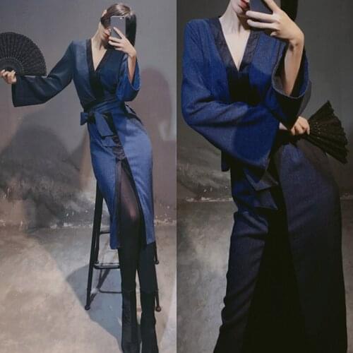 2021 vintage japanese ladies kimono dress gown womens yukata with obi performance dance dress cosplay elegant party dress