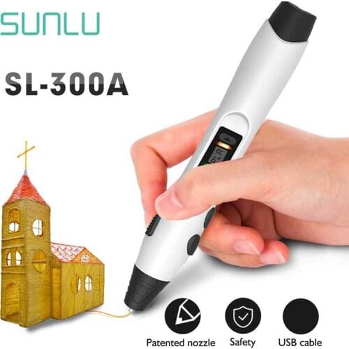 SUNLU SL-300A 3D Pen Intelligent Drawing Printing Pen Support ABS/PLA/PCL Printing 3D Toy Gift 3d Pens With LED Screen