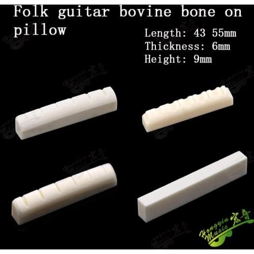 1 Piece Real Slotted Bone Nut For Folk Acoustic Guitar 48mm/42MM/43MM*6MM*9MM