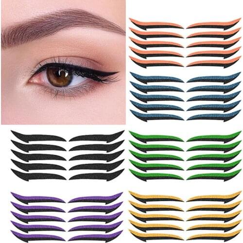 5Pairs Waterproof Double Eyelid Line Stick Reusable Glitter Eyeliner Sticker Eyelid Sticker Cats Eye Professional Makeup Tools