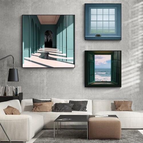 Abstract Still Life Modern Landscape Canvas Art Paintings Window Poster and Print Wall Art Picture Living Room Home Decoration