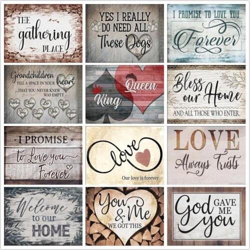 Full Drill Diamond Painting 5D DIY "Love Paradise House" Picture Rhinestone Mosaic Text Diamond Embroidery Wall Home Decoration