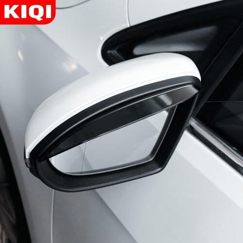 KIQI Car Rain Shield Eyebrow for Volkswagen VW Golf 7 MK7 7.5 MK7.5 2013 - 2019 Car Stick Rear Rearview Glass Mirror Trim Frame