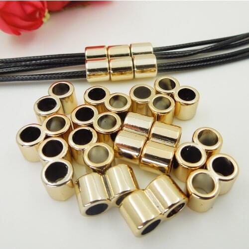 UV plated Spacer Beads double Pattern Hair Braid dread dreadlock About 14*7*7mm,Hole:Approx 5mm,50 PCs