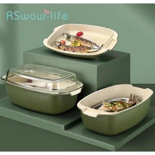 Household Thickened Medical Stone Flat-bottomed Non-stick Pot Binaural Soup Pot Steamed Fried Fish Pots For Cooking