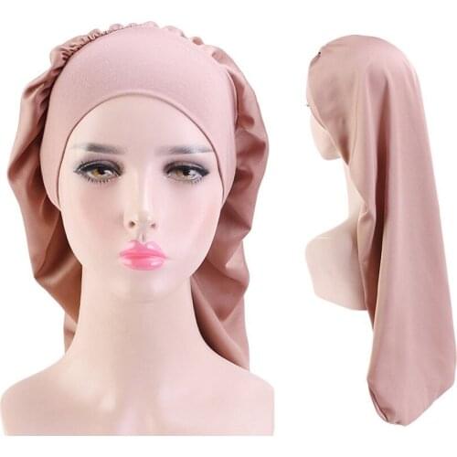 Long Bonnet Sleep Cap with high elastic hair band Night Cap Hair Care Bonnet Nightcap for Women Men chemo Caps