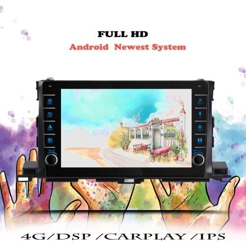 DSP Android 10.0 Car Radio For Toyota Highlander 3 XU50 2013 2014 2015 2016 - 2020 DVD Navigation GPS Multimedia Player Cassette