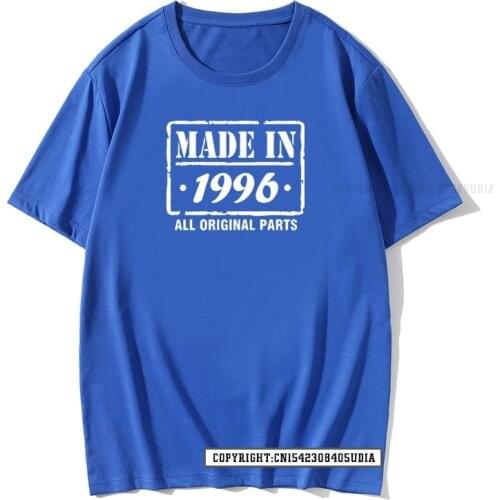 Fashion Solid Color Made In 1996 Print T-Shirt Mens Streetwear Trendy Hip Hop Tees Male Tops Crazy Top T-Shirts