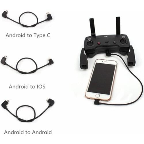 Sunnylife Spark Mavic Air Pro Mini Remote Control Data Cable Tablet Phone Converting Line Connector Android to IOS Type-C