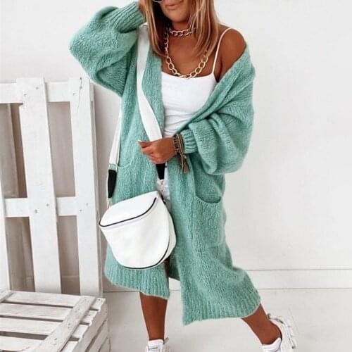Sweater Knit Cardigan Women Loose Cashmere Comfort Fall Winter Warm Soft Oversized Women Double Pockets Long Winter Sweater