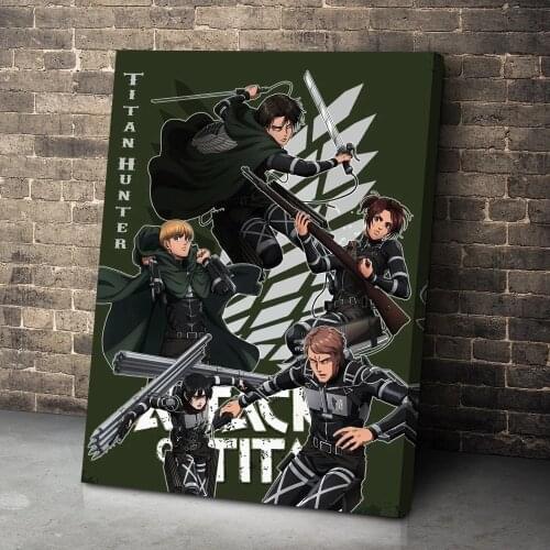 Home Decor Attack On Titan Canvas Paintings HD Prints Anime Titan Hunter Poster Wall Art Modular Pictures For Living Room Frame