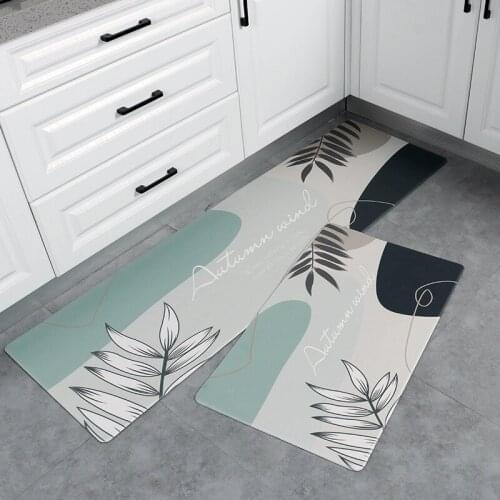 PVC PU Green Plant Kichen Mat Carpets for Living room Area Rugs Bedroom Outdoor Entrance Doormat Non-slip Geometric Bath Mats