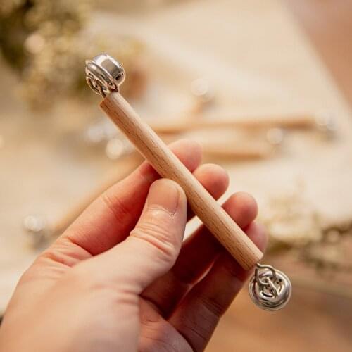 Creative Montessori Sensory Toys Wooden Baby Handbell Listening Practice Training for Newborn Baby Accept Custom