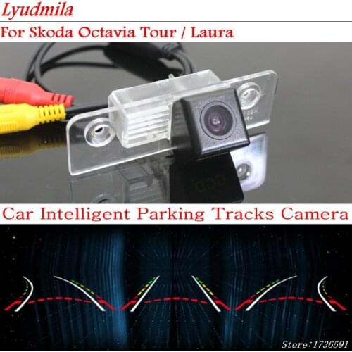 Lyudmila FOR Skoda Octavia Tour / Laura / Car Dynamic Trajectory Backup Rear View Camera with Variable Parking Line