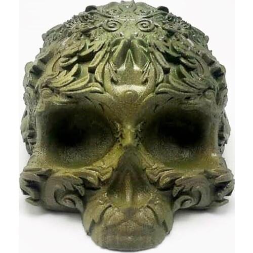 New products in 2020! 3D green leaf skull silicone mold DIY making candle plaster resin mold suitable for kitchen chocolate cake