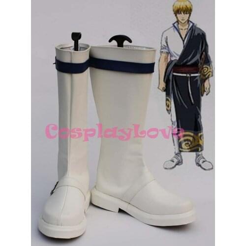 GINTAMA Gintoki Sakata Cosplay Shoes Boots Hand Made For Halloween Christmas Festival CosplayLove