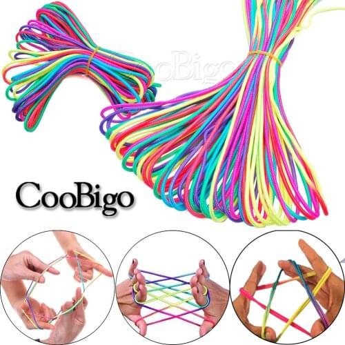 Dia.3mm Rainbow Parachute Cord Lanyard Rope for Kids Game Cats Cradle Keychain Clothesline DIY Craft Accessories 10FT.-328FT